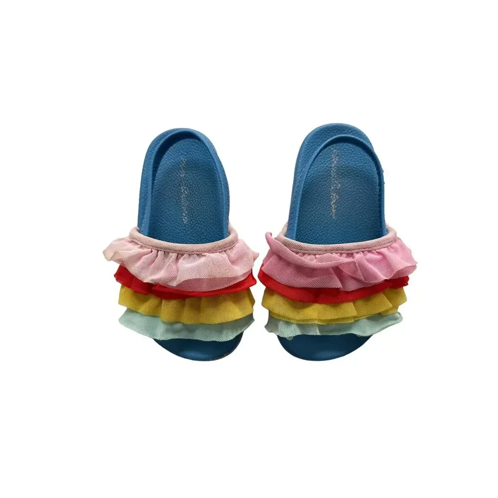 Hanna Andersson Rainbow Ruffle Sandals Size 7c